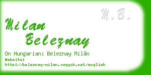 milan beleznay business card
