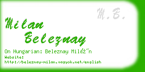 milan beleznay business card